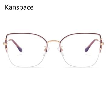  Kanspace Kadın gözlük Anti mavi ışık engelleme Gözlük optik bilgisayar gözlük Kedi gözü Moda yüksek kaliteli gözlük 82059
