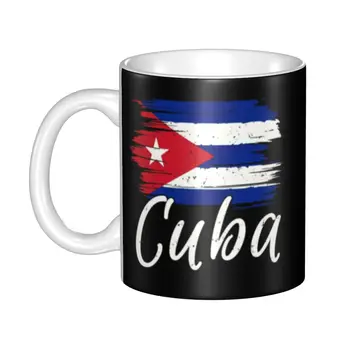  Küba Küba Havana Bayrağı Kahve Kupaları DIY Özel Küba Vatansever Seramik Kupa Bardak Yaratıcı Hediye Açık Çalışma Kamp Bardak