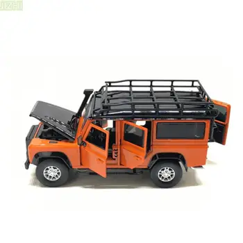  1/32 Ölçekli Geri Çekin turuncu araba oyuncak Model araç ses ve ışık efekti İle Land Rover Defender İçin