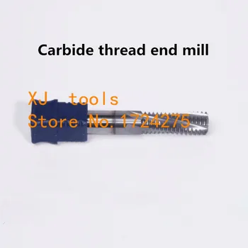  1 ADET Karbür iplik end mill 4F-M3 / M4/M5/M6/M8/M10/M12/M14 / M16*1.5 Metrik iplik fabrikaları, iplik freze kesicisi TIALN kaplama ile