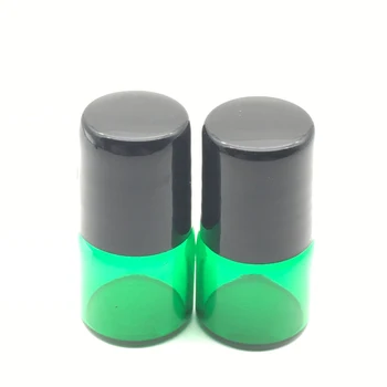  1 adet uçucu yağ 1ml Yeşil Silindir Şişe Şişeler üzerinde rulo Doldurulabilir Parfüm örnek şişesi Deodorant Kapları