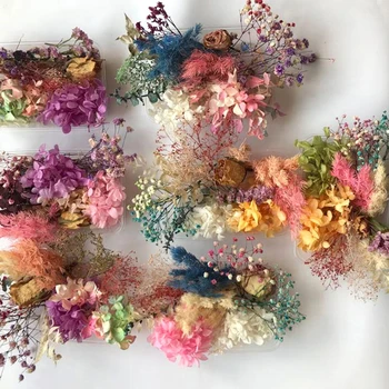  1 Kutu Doğal Kurutulmuş Çiçek Kuru Bitkiler DIY Epoksi Mum Takı Yapımı El Sanatları Aksesuarları Reçine Charm Kolye Aromaterapi