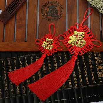  10 Adet Polyester Mini Çince Knot Düğüm Püsküller Nimet Şanslı Perde Asmak Süslemeleri Kolye Dekorasyon Yeni Yıl Hediyeleri