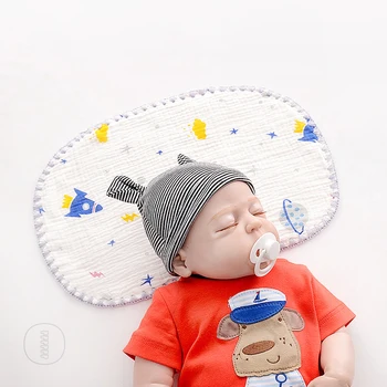  10 Katmanlı Pamuklu Gazlı Bez Yastık Bulut Yastık Bebek Yenidoğan Kafa Yastık Bebek Düz Yastık Ter Emici Hemşirelik Yastıklar Bebek Aksesuarı