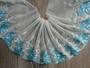  10 Metre Zarif Çiçek Aplikler İşlemeli Şerit Trim 19cm Genişlik Eşarp düğün elbisesi DIY Dikiş Malzemeleri Yeni Varış