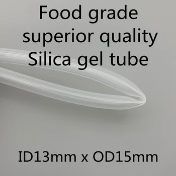  13x15 Silikon Boru ID 13mm OD 15mm Gıda Sınıfı Esnek İçecek Boru Boru Sıcaklık Dayanımı Toksik Olmayan Şeffaf
