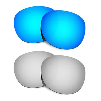  2 Çift HKUCO Mandalı Güneş Gözlüğü Polarize Yedek Lensler Mavi ve Gümüş Artırmak Netlik
