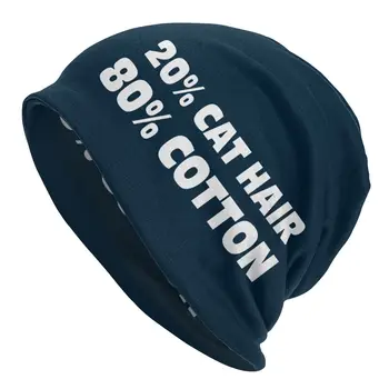  20 % Kedi Saç %80 % Pamuk Skullies bere şapkalar Sonbahar Kış Açık Erkek Kadın Kapaklar Yetişkin Sıcak Çift kullanımlı Kaput Örgü Şapka