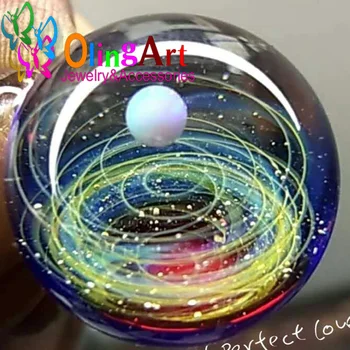  2018 Yeni Lamba çalışma boncuk 1 ADET 23mm Yuvarlak Fantastik Doğal Opal Yıldızlı Samanyolu şekli El yapımı Kolye DIY Takı yapımı
