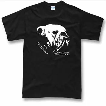  2019 Yaz Marka %100 % Pamuk Tarzı Pamuk Kısa Kollu İngilizce Bulldog T Shirt Köpek Grafik Yeni Tasarım İngiliz Bulldog Tee Gömlek