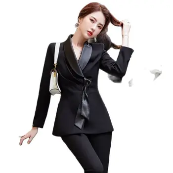  2020 Moda İş Elbisesi kadın Takım Elbise Kore Tarzı High-end Yöneticisi Ropa Resmi Mujer takım elbise Pantolon Blazer Kadın Seti