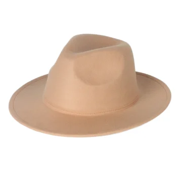  2021 Hotsale yeni Vintage Erkekler Ve Kadınlar Moda Düz Şapka Geniş Ağız Caz fötr şapkalar sonbahar ve kış için