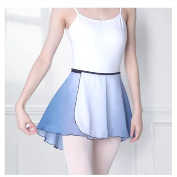  2021 Newest Faldas de Ballet de gasa para niñas y adultos, vestido de Ballet con gradiente lírico, faldas envolventes para baile