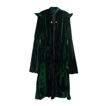  2021 Yüksek Kaliteli Profesör Minerva McGonagall Cosplay kostüm Yeşil Pelerin Kadife Rol Oynamak Pelerin Cadılar Bayramı Karnaval