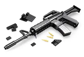  22607 Yeni 524 Adet Klasik Silah M16 Saldırı Tüfeği Tabanca Silah 1: 1 Gerçekçi Modeli Yapı Taşları Çocuklar Yapboz Oyuncaklar Doğum Günü Hediyeleri