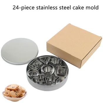  24 Adet Metal kurabiye kesici Kalıp kurabiye kesici Seti Kek Dekorasyon Kalıp Fondan Kesici Seti Dıy Pişirme Araçları mutfak gereçleri
