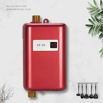  3000W Elektrikli su ısıtıcı Anlık Tankless Anında sıcak su ısıtıcı Mutfak Banyo Duş Akış Su Kazanı