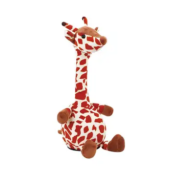  31.5 cm Elektrikli Zürafa peluş oyuncaklar Dolması Hayvan Zürafa Büküm Bebek ışık ses Ses Tekrar çocuklar için doğum günü hediyesi