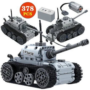  378 adet Şehir Askeri Elektrik Motoru Tankı Modeli Yapı Taşları Teknik Tank Avcısı Tuğla Oyuncaklar Hediye Çocuk Erkek Çocuklar İçin