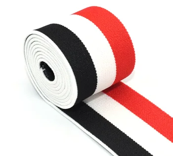  38mm Renkli Çizgili Elastik Dokuma Elastik Kemer Elastik için Uygun DIY Giyim Aksesuarları Bahçesinde Tarafından Kırmızı / Siyah / Katiyen