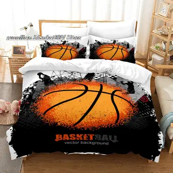 3D Baskı Basketbol nevresim takımı Boyama Mürekkep Basketbol Desen Çocuklar Hediye yatak takımı Çocuklar İçin Ev Tekstili Spor Nevresim