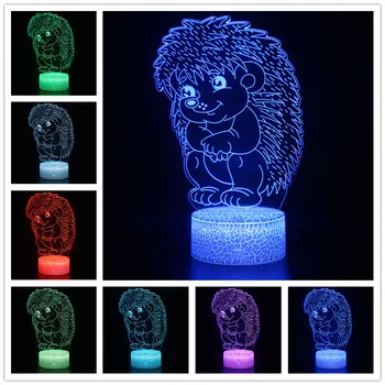  3D LED Gece Lambası Motosiklet USB Masa Lambası 7 Renk Değiştirme Dokunmatik Uzaktan Hayvan Masa Lambaları Ev Yatak Odası İçin Ruh Dekor