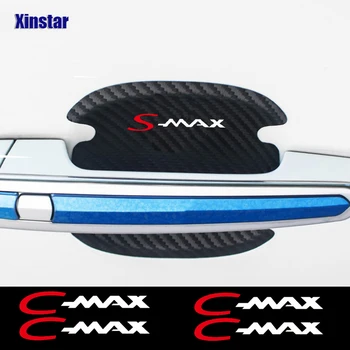  4 adet Karbon Fiber Araba Kapı Kolu Sticker Ford Cmax Smax