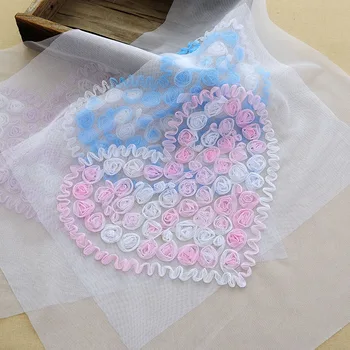  5 ADET Kalp Gül Çiçek İşlemeli Dantel Aplike Yamalar Düğün Gelin Elbise Dekorasyon DIY Scrapbooking Yastık Perde El Sanatları