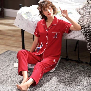  5XL Pijama kısa kollu pantolon kadın ilkbahar ve yaz rayon rahat ev hizmeti takım elbise ince pijama sevimli bornoz yeni varış