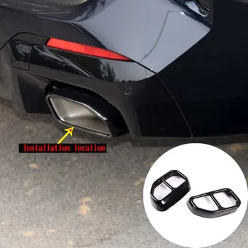  Araba kuyruk egzoz borusu çıkış susturucu boru kapağı dekorasyon kuyruk boğaz braketi paslanmaz çelik BMW X3 X4 2022 aksesuarları