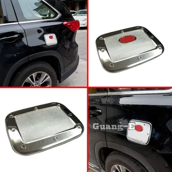  Araba Sticker Styling Gaz / Yakıt / Yağ Tankı Kalıplama Kapağı ABS Krom lamba çerçevesi Trim Parçası Toyota Highlander 2015 2016 İçin 2017