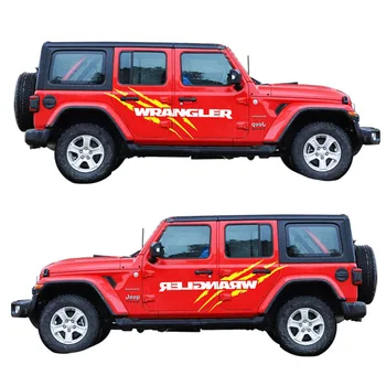  Araba Styling Kafatası Hayalet Pençe Büyük Yan Gövde Kapı Mektubu Çıkartması Vinil Grafik Wrap Sticker Jeep Wrangler JK için JL 4-Door