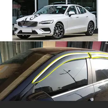  Araba Vücut Şekillendirici Sticker Plastik pencere camı Rüzgar Visor Yağmur / Güneş koruyucu havalandırma Tenteler Parçaları VOLVO S60 2020-2022
