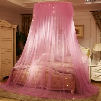  Asılı Kubbe Cibinlik Yatak Gölgelik Romantik Çift Katmanlı İplik Yatak Valance Anti-sivrisinek Ev Tekstili Dekor Yatak Örtüsü Perde