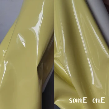  Ayna PU Patent Deri Açık Sarı Su Geçirmez DIY Yamalar Sahne Cosplay Dekor Çanta Elbise Ceket Elbise Tasarımcısı Kumaş