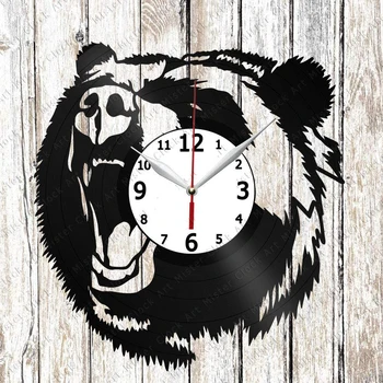  Ayı Vinil Kayıt duvar saati ev sanat dekoru Benzersiz Tasarım El Yapımı Orijinal Hediye Vinil Saat Siyah Özel Saat Fan Sanat