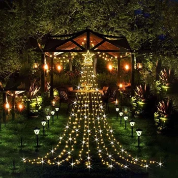 Açık noel ağaç ışıkları su geçirmez yıldız dize ışıkları Garland noel dekorasyon Navidad bahçe partisi düğün