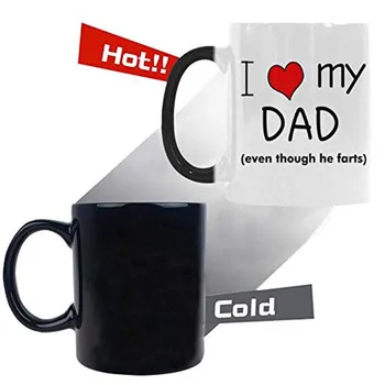  Babalar Günü Hediyesi Mug - 11oz Babamı Seviyorum Osurmasına Rağmen Renk Değiştiren Kupa Kahve çay bardağı Bardak Baba / Baba / Baba