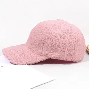  Basit Bayan Kap Genişletilmiş Ağız Kış Kap Ayarlanabilir Sıcak Düz Renk Rahat beyzbol şapkası