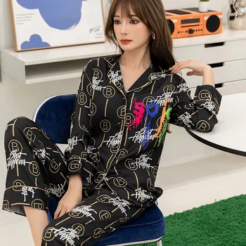  Bayan Pijama Takım Gecelik LaSleep Seti Rayon 2 ADET Kıyafeti Pijama Yaka Ev Giyim üstler ve pantolonlar Seksi Pijama Samimi İç Çamaşırı