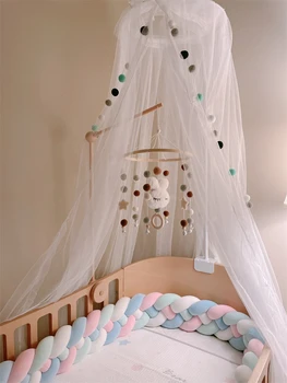  Bebek Cibinlik Yaz Örgü Kubbe Yatak Odası Perde Ağları Yenidoğan Bebekler Taşınabilir Gölgelik Çocuk Yatak Malzemeleri
