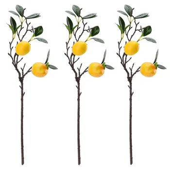  Bitkiler Ev Dekor Yapay Limon Demet Parti Düğün İçin 3 adet Güzel Plastik 50 Cm 50cm Asma Gerçekçi Meyve Sahne