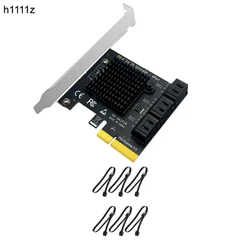  Chi bir Madencilik 6 Port SATA 3.0 PCI-E Yükseltici Kart PCI Express X4 3.0 SATA Denetleyici Kartı SATA3 6Gb Adaptörü PCIE SATA Genişletme Kartı