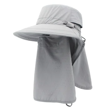  Connectyle Açık Erkek Kadın güneş şapkası Geniş Ağız Ayarlanabilir Ayrılabilir Packable balıkçı şapkası Boyun Flap UPF 50+