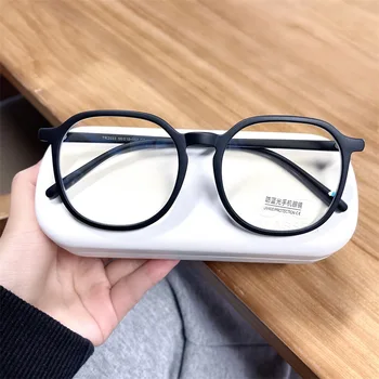 Cubojue Büyük Boy Bilgisayar Gözlük Çerçeve Kadın Erkek Yuvarlak Gözlük Kadın Anti mavi ışık gözlük Büyük siyah Sınıf Lens