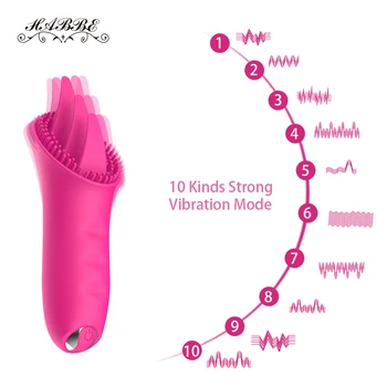  Dil Vibratörler Kadınlar İçin 10 Modları USB Güç Titreşimli g-spot Masaj Oral Yalama Klitoris Stimülatörü Seks çiftler için oyuncaklar