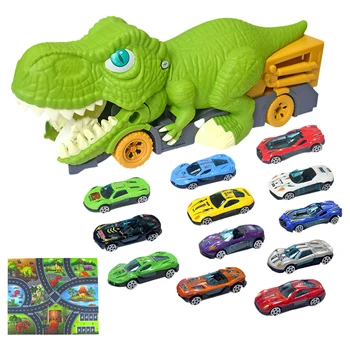  Dinozor Yiyen Oyun Araç Oyuncak Taşıyıcı Kamyon Sürgülü Atalet Alaşım oyuncak arabalar doğum günü hediyesi 2-6 Yaş Arası Çocuklar İçin