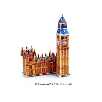  Dünyaca Ünlü bina Westminster Sarayı Saat Kulesi 3D bulmaca Parlamento Binası Londra İngiltere big ben mimarileri oyuncaklar