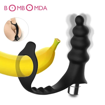  Erkek Anal Vibratör Penis Teşvik prostat masaj aleti 7 Frekans Yetişkin Ürün Butt Plug Seks Oyuncakları Erkekler için Orgazm İffet Cihazı