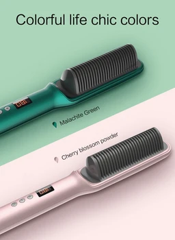  Ev kullanımı profesyonel saç şekillendirici PTC ısı düzleştirici fırçası taşınabilir sakal düzleştirici uzun ve kısa düzleştirici fırçası